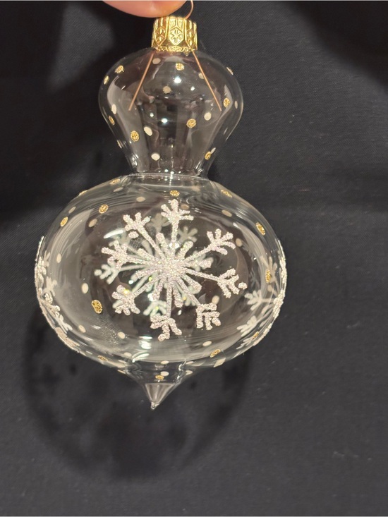 Other - Glass Snowflake Ornament with Gold Accents